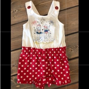 Girls button overall outfit